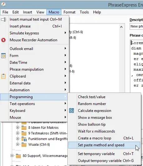 Paste option for snippets