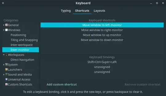 screenshot of keyboard shortcuts dialog