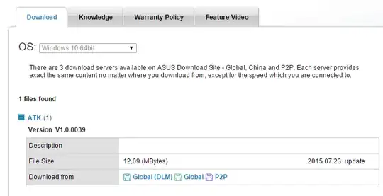 Screenshot from Asus website
