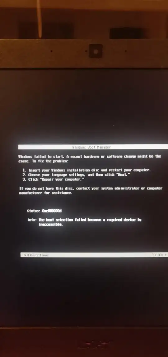 error when booting on USB