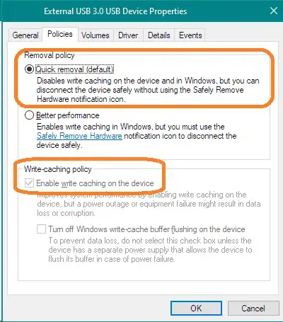 Windows Write Caching
