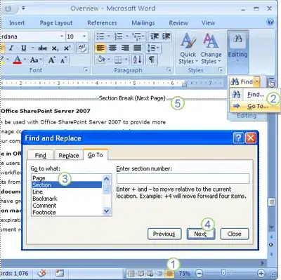 Go To Section command