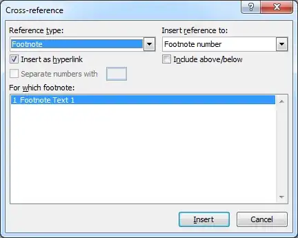 “Insert Cross-reference” dialog box