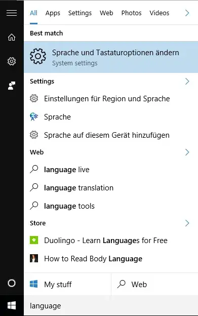 language search result