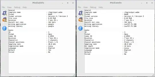 comparison webm input and webm output with mediainfo GUI