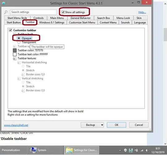 classic menu start taskbar transparent disable
