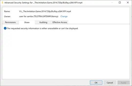 Share tab of permissions window...useless!