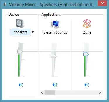 Volume Mixer Grey and Green Bars with Clipping