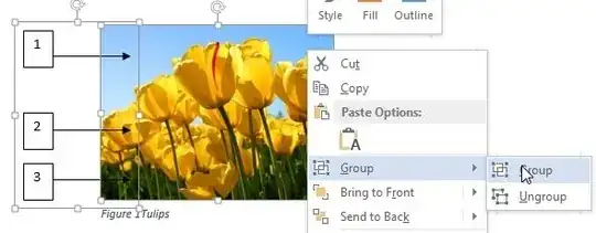 grouping shapes and picture