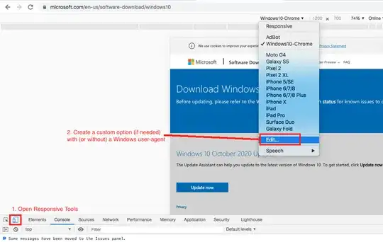 DevTools Responsive User-Agent Hack
