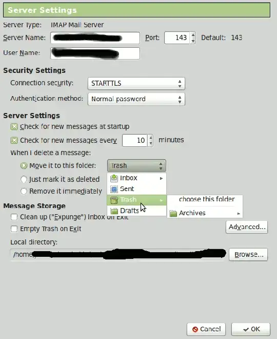 Thunderbird - Server Settings