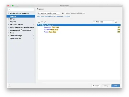 Screenshot of font size settings from IntelliJ