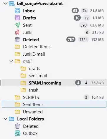 IMAP folders in Thunderbird