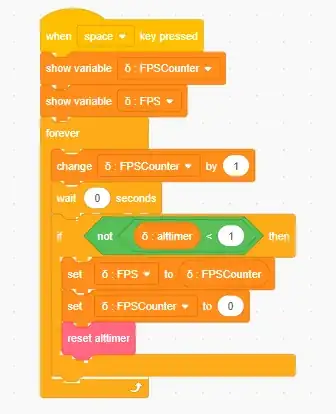 My scratch code for my FPS counter
