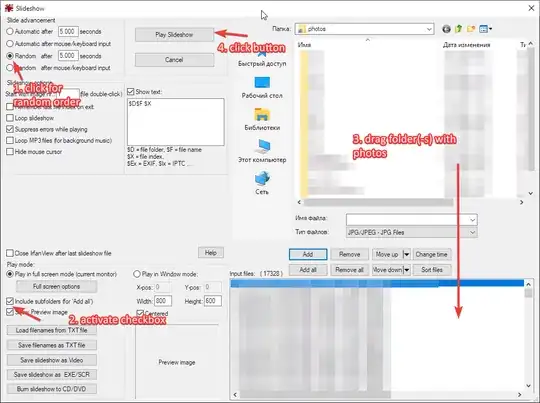 Slideshow setup and run