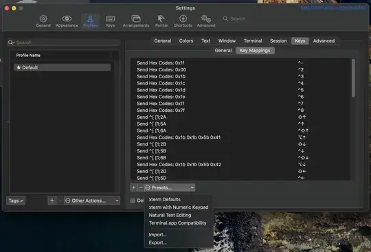 xterm defaults selection