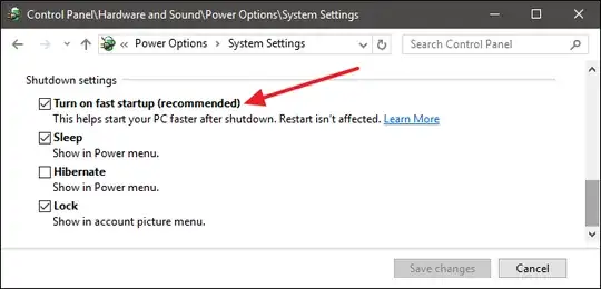 Turn on fast startup