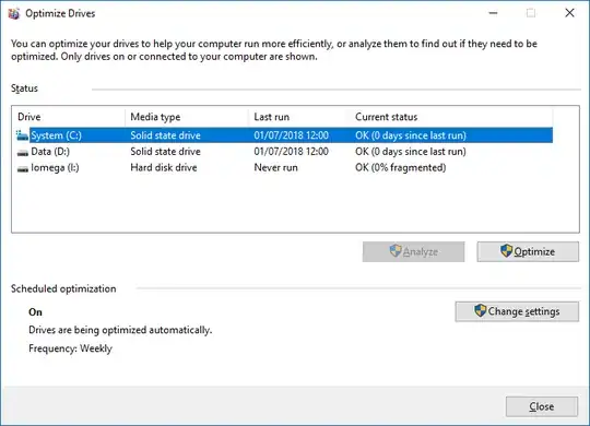 The SSD is correctly identified (C and D), Iomega is an external HDD.