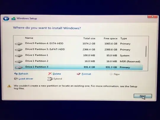 Step 3 - Installing on the newly created volume gives an error