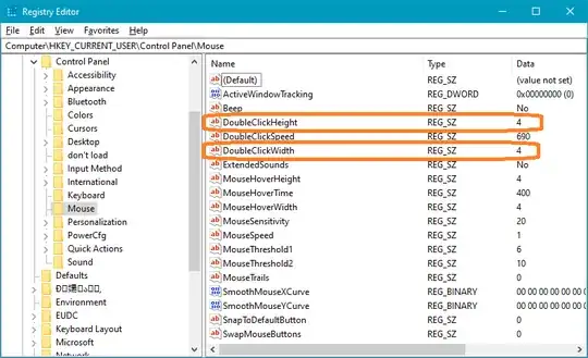 Registry Mouse Settings