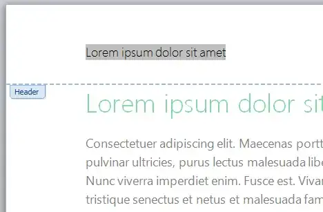 Heading name in header