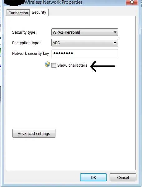 Click on show characters