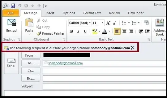 MailTip "The following recipient is outside your organization: somebody@hotmail.com"