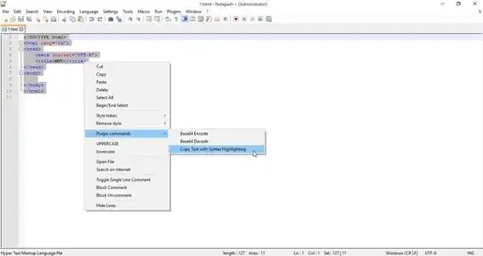 coping HTML text with syntax highlighting in Notepad++