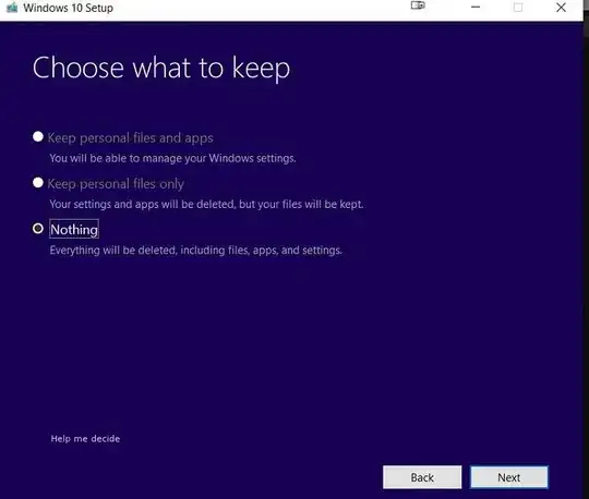 Windows 10 upgrade - Choose what to keep