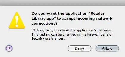 OS X firewall dialog: Do you want the application "Reader Library.app" to accept incoming network connections? Clicking Deny may limit the application's behavior. This setting can be changed in the Firewall pane of Security preferences. Deny Allow