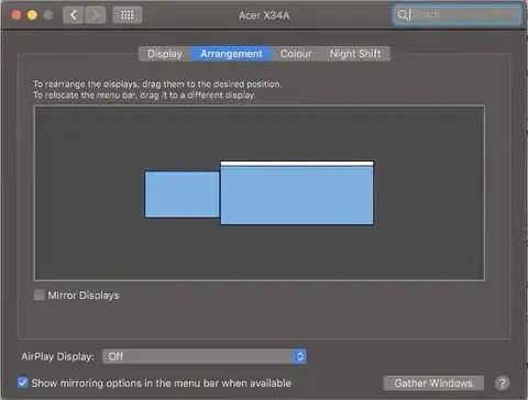 How to shortly move the Mac windows arrangement