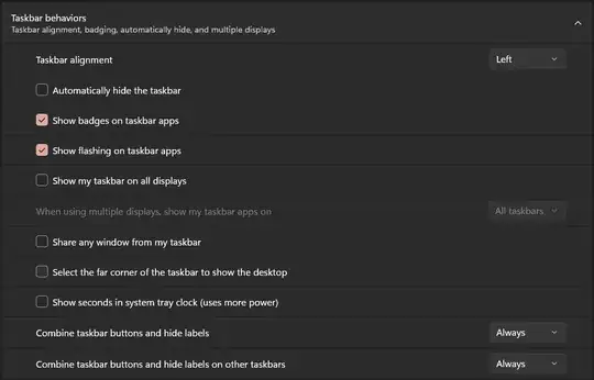 Windows 11 disable desktop toggle button in taskbar settings.