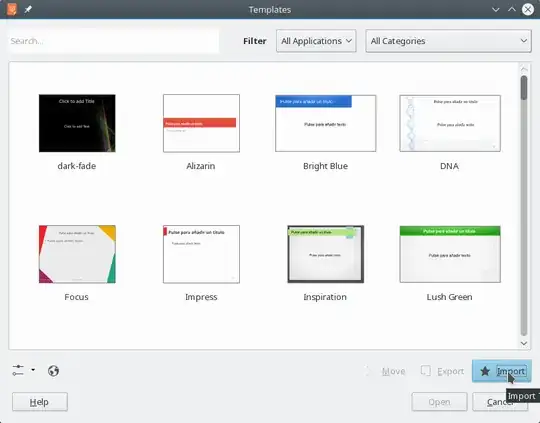 choose templates window