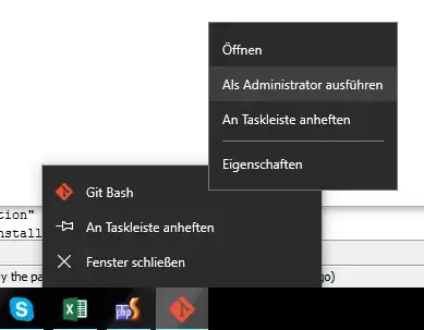 German version of "Run as Administrator"