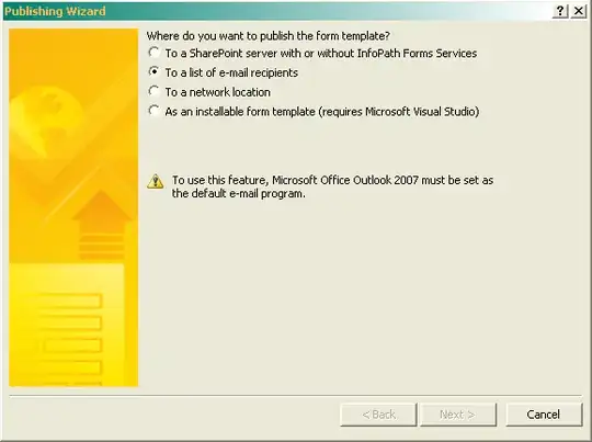 Screenshot of InfoPath Publishing Wizard