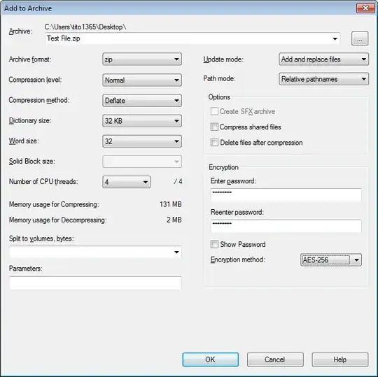 creating password protected archive with 7zip