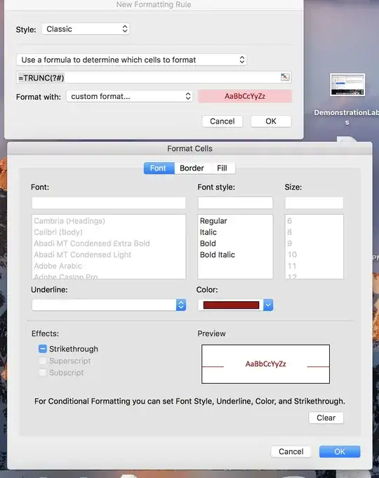 Screenshot showing my only options:  Font, Border, Fill