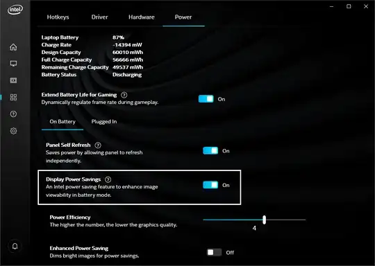 Display Power Savings in Intel® Graphics Command Center