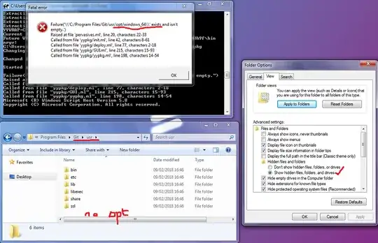 screenshot showing win-builds complaining that non-existant folders exist