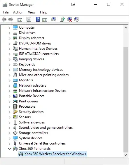 Figure 1: Windows Device Manager After Following TheTexanGamer's Steps