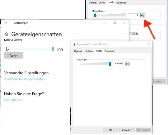 adjust level and mute status in levels tab