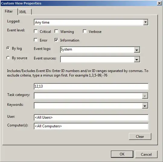 Image of Custom View Properties dialog