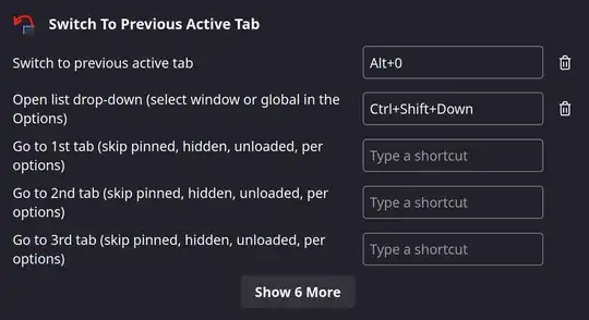 "Switch to previous active tab" set to "Alt+0"