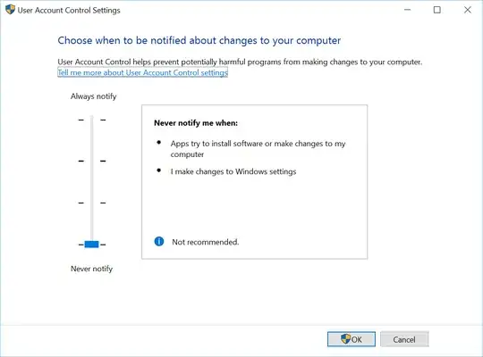 User Account Control Settings