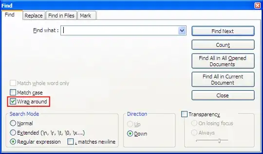 Notepad++ Find Dialog