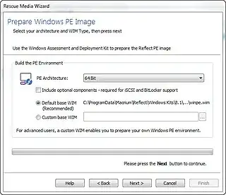 Build WIM in Macrium Reflect