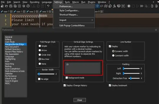 Vertical Edge Settings screenshot
