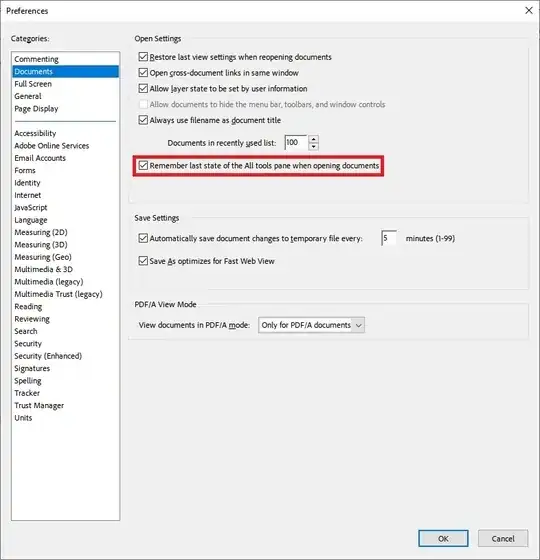 Remember last state of the All Tools pane