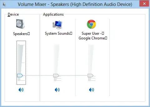 Volume mixer, squares in device names