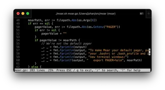 Screenshot showing line numbers
